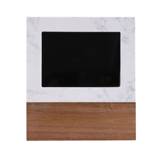 Premium Picture Frame – Marble & Acacia Wood