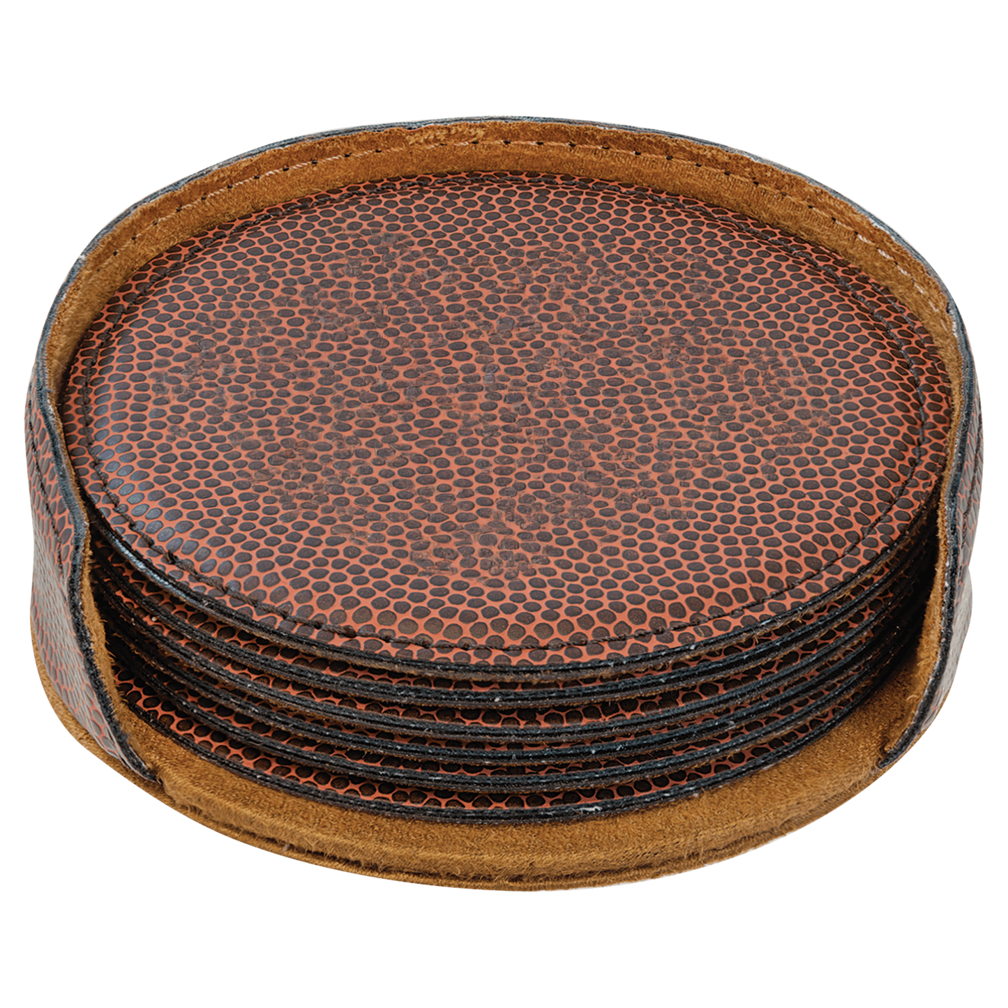 Leatherette Round Coaster Set (Set of 6) – Personalized