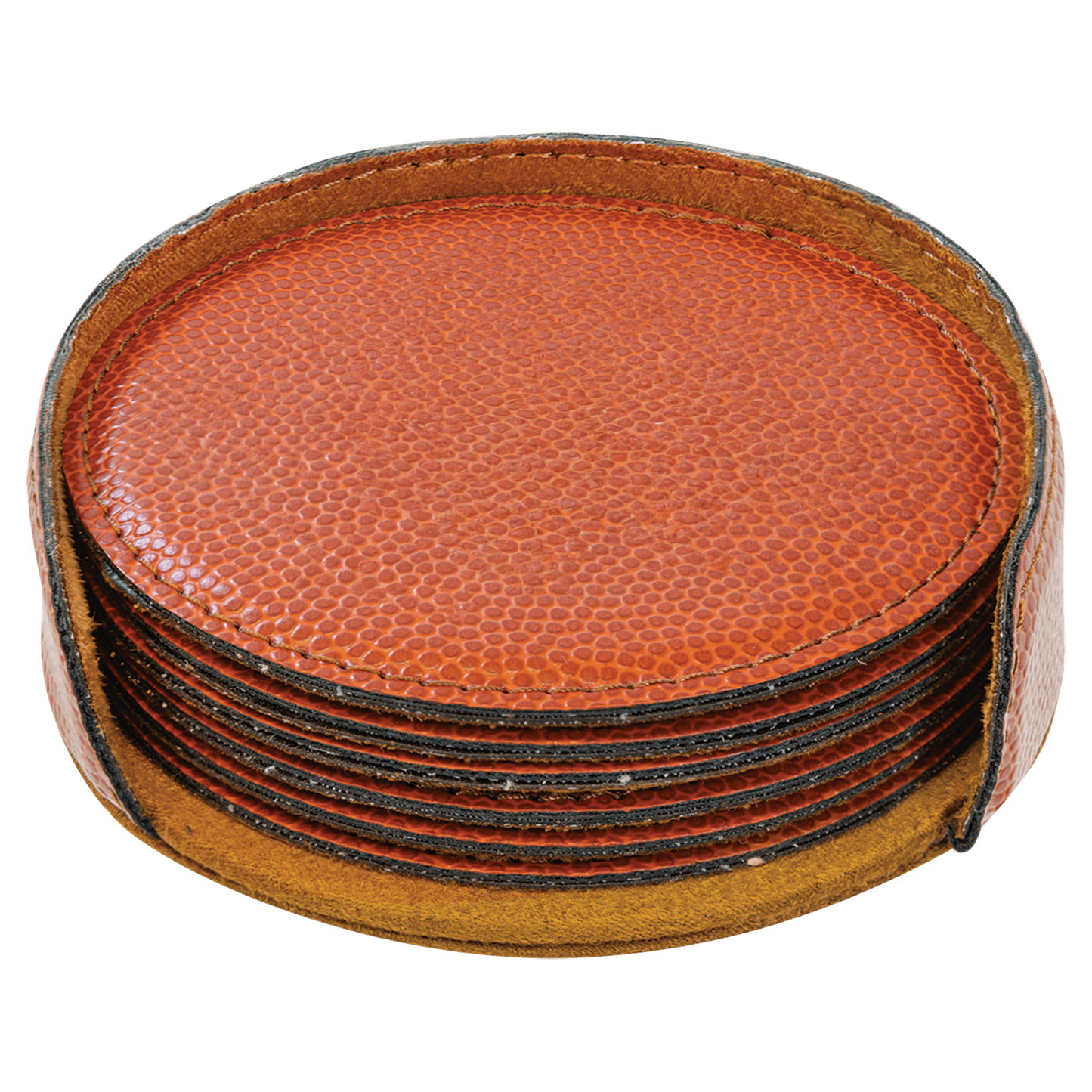 Leatherette Round Coaster Set (Set of 6) – Personalized