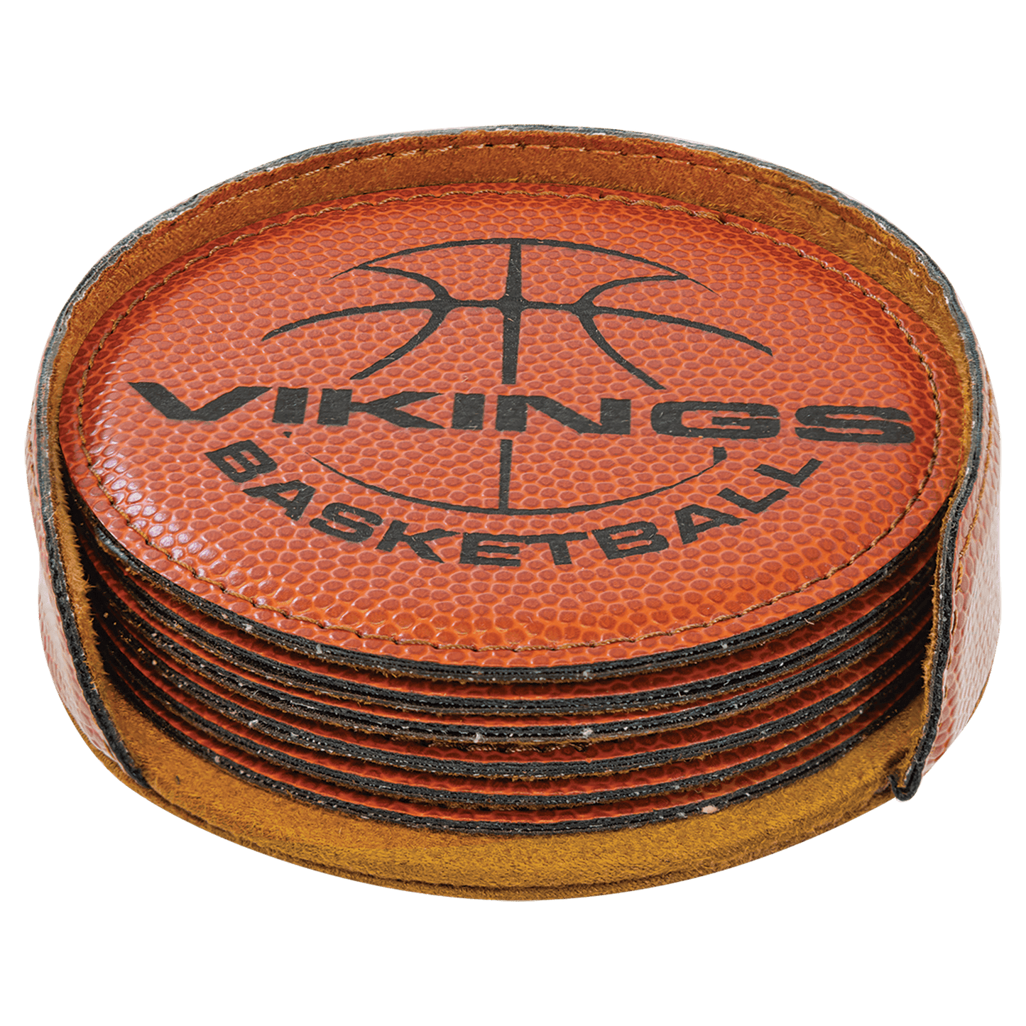 Leatherette Round Coaster Set (Set of 6) – Personalized